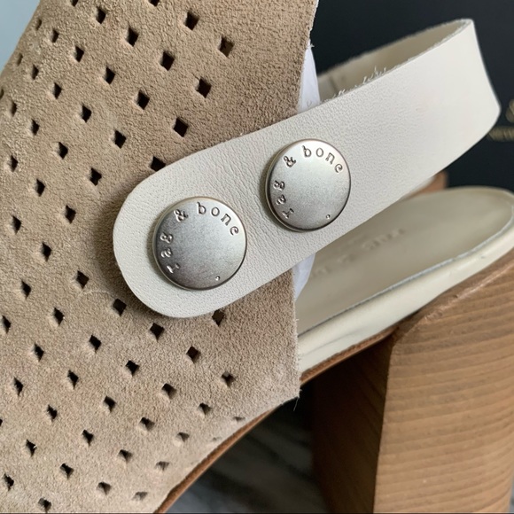 rag & bone | NIB Leigh Sandal in Stucco Perforated Suede  Size 6 - Picture 6 of 12